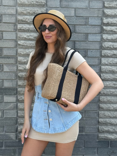 Сумка солом'яна бежевий темний