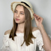 Капелюх солома з бахромою бежевий